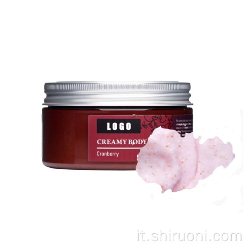 Scrub corpo cremoso sbiancante esfoliante naturale al mirtillo rosso